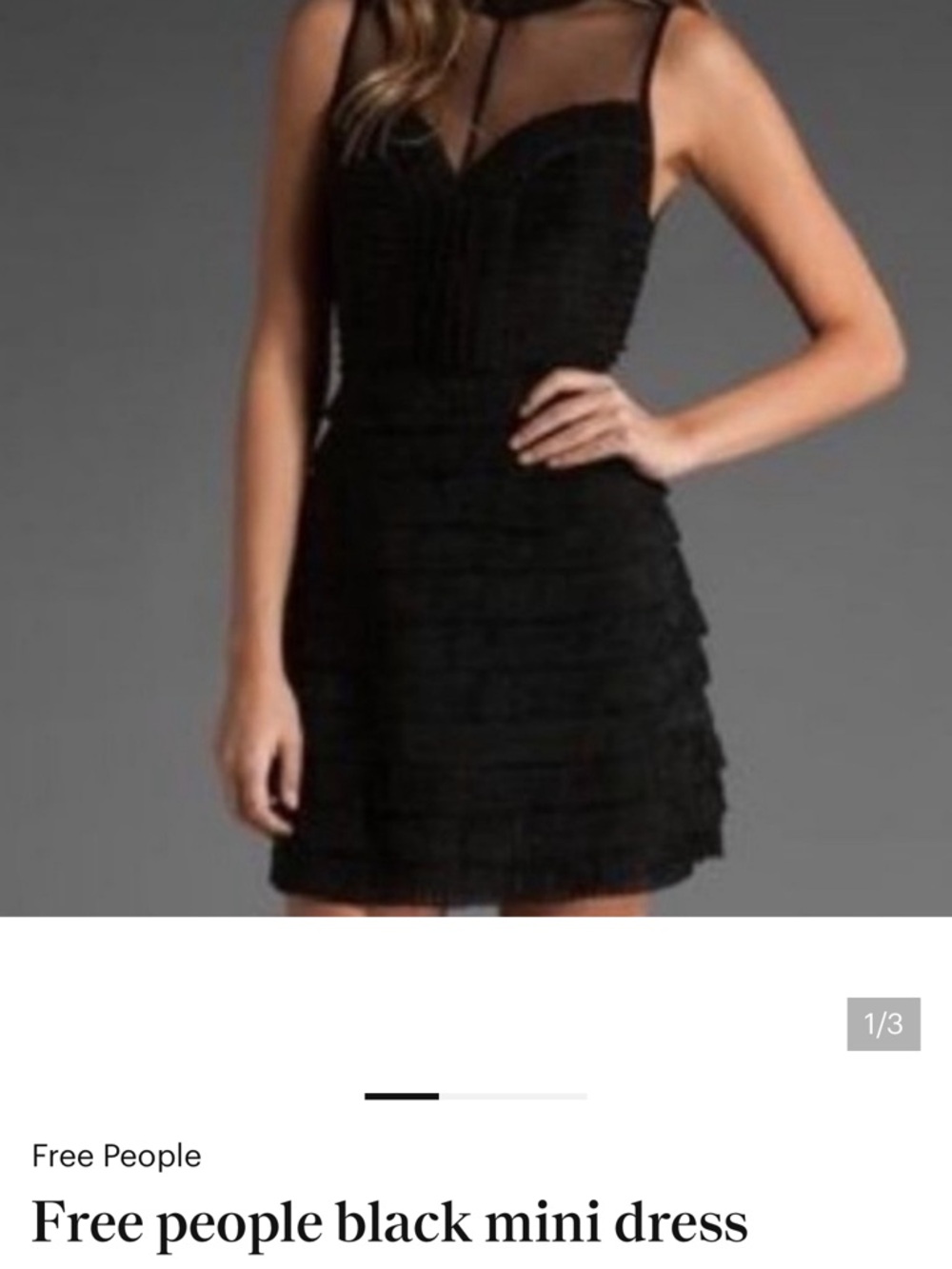 Free People Black Ruffled Mini Dress